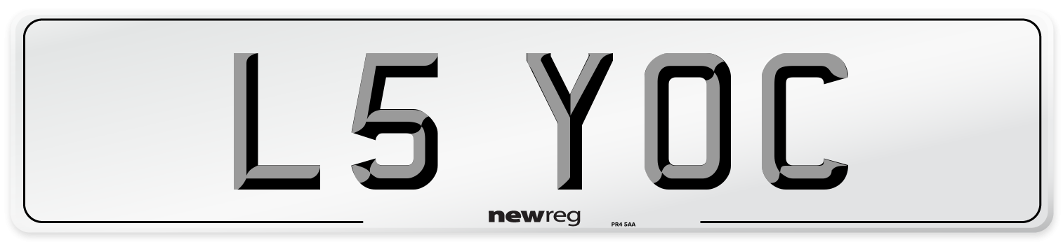 L5 YOC Number Plate from New Reg